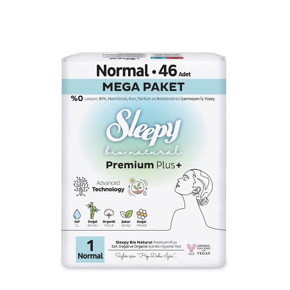 Sleepy Bio Natural Premium Plus Mega Normal Ped 46 Adet - 2