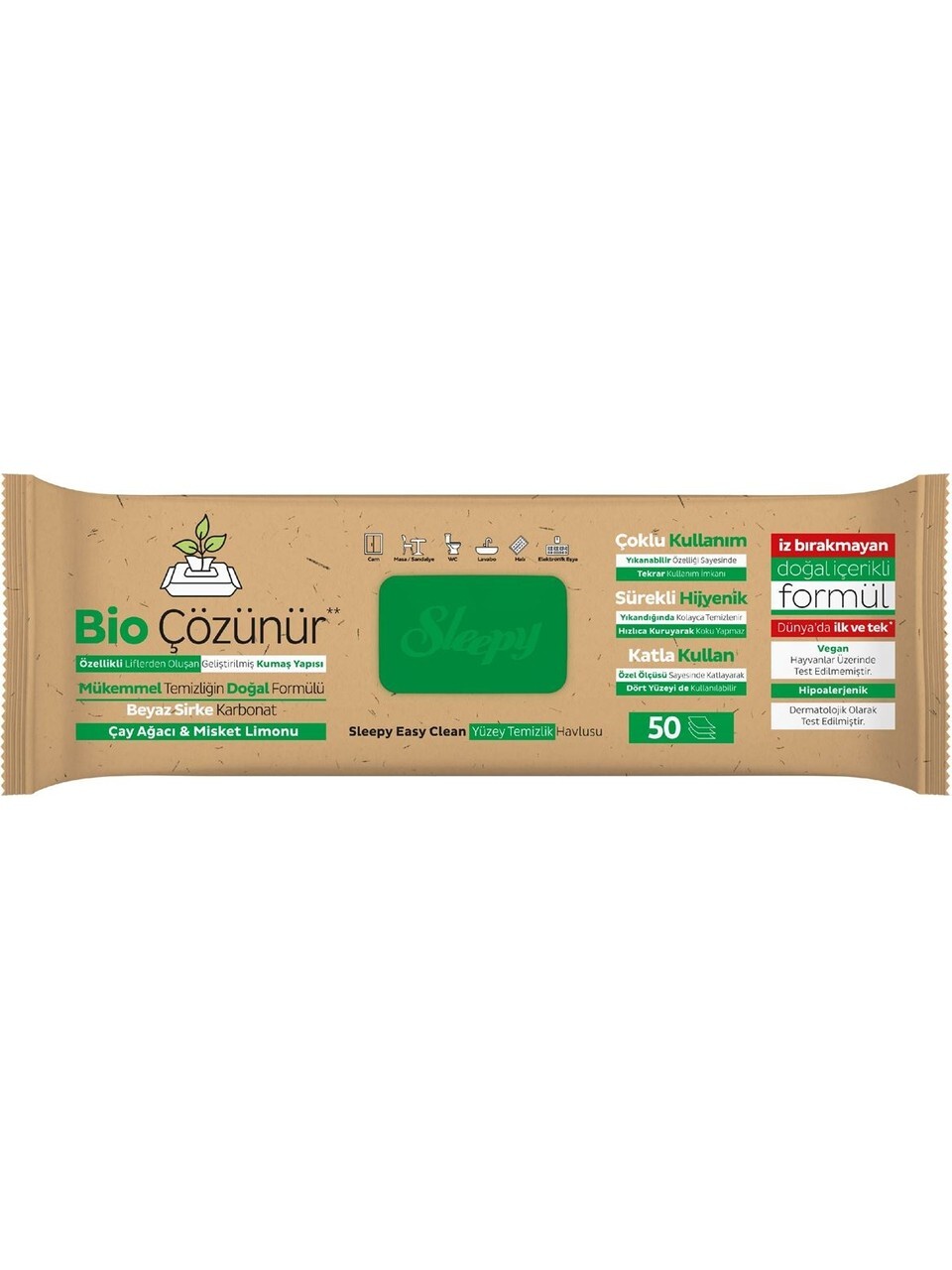 Sleepy Bio Yüzey Temizlik Havlusu 50 Adet Çayağacı Misket Limonlu - 3