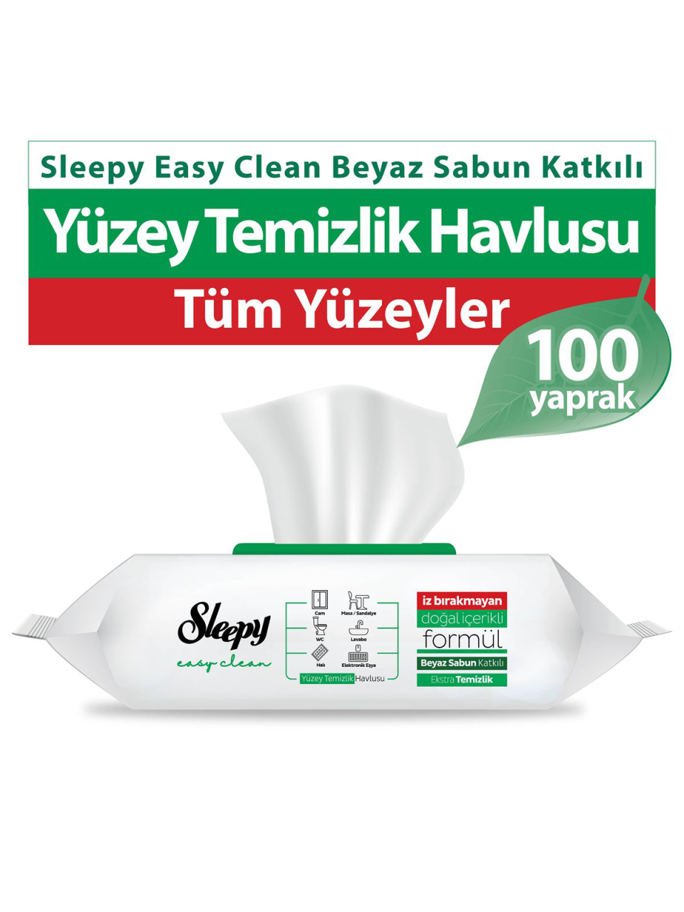 Sleepy Easy Clean Yüzey Temizlik Havlusu 100 Adet - 1