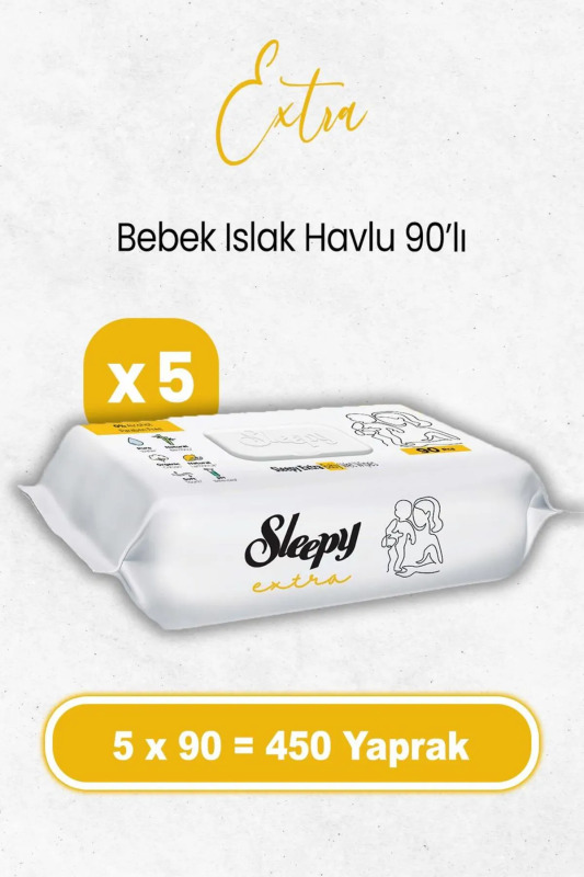 Sleepy Ekstra Islak Havlu Mendil 5x90 450 Yaprak - 1