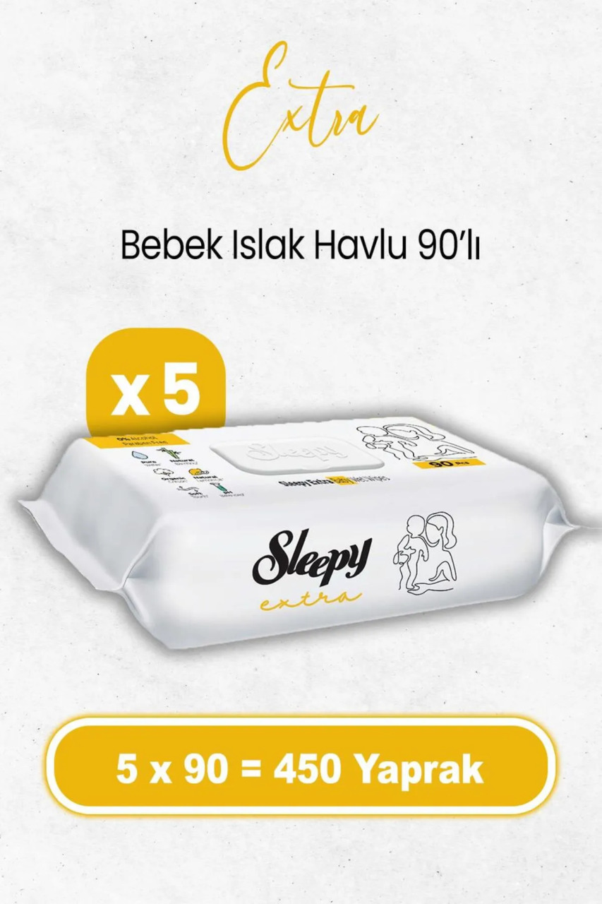 Sleepy Ekstra Islak Havlu Mendil 5x90 450 Yaprak - 1