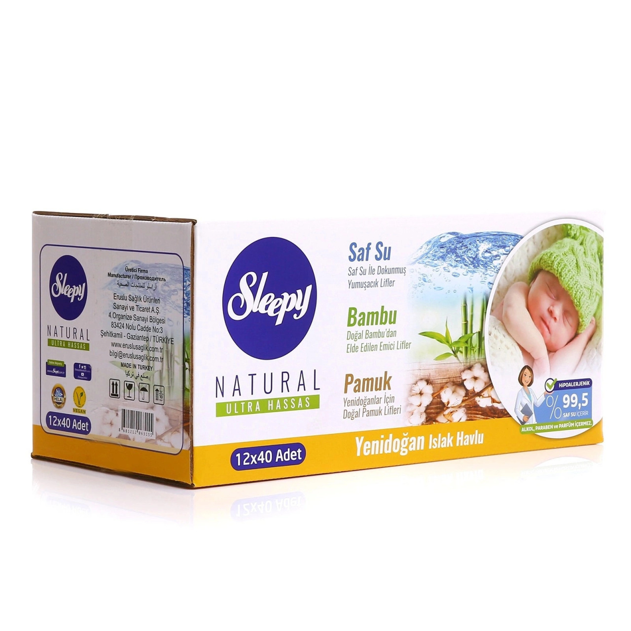 Sleepy Natural Yenidoğan Islak Mendil 12x40 480 Yaprak - 1