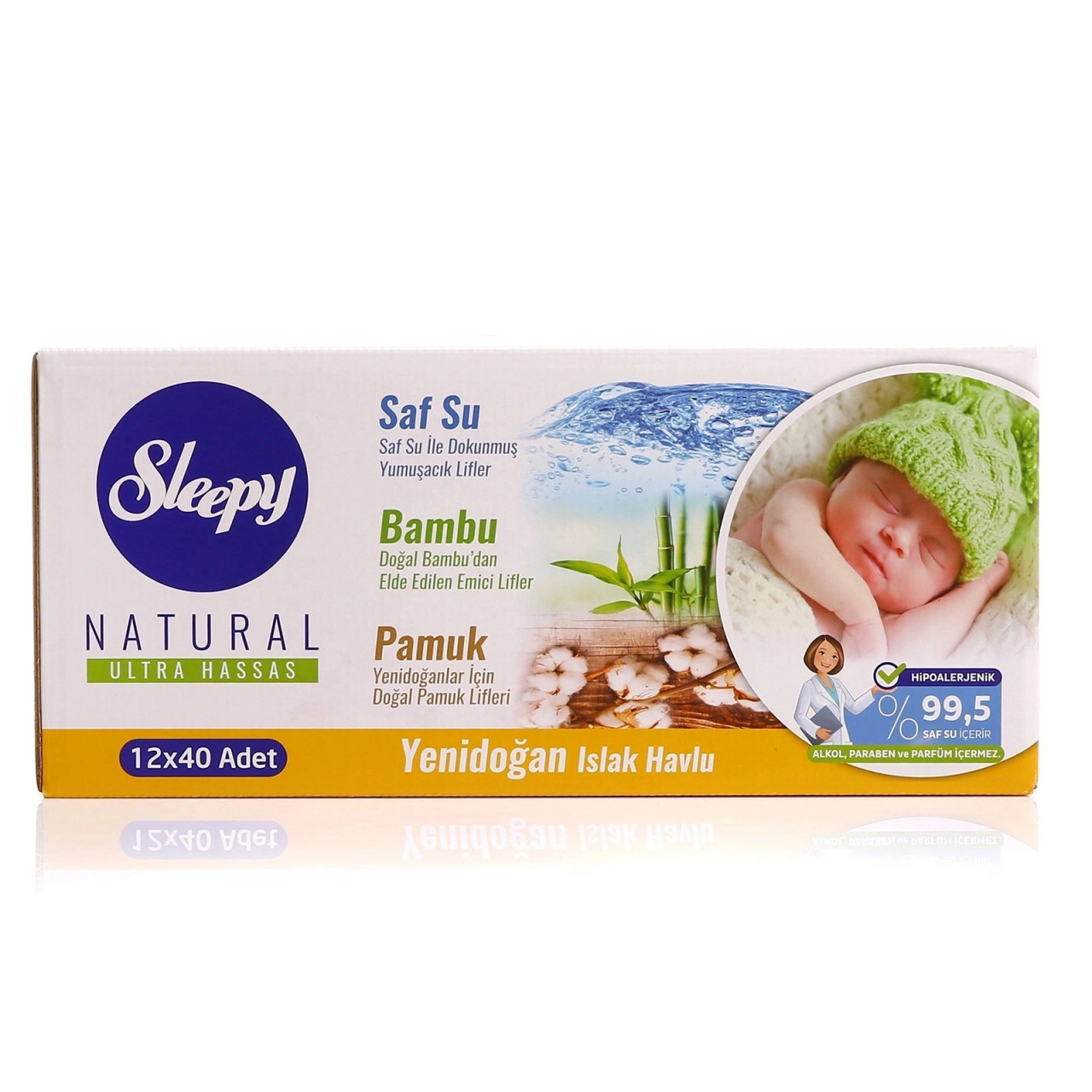 Sleepy Natural Yenidoğan Islak Mendil 12x40 480 Yaprak - 2