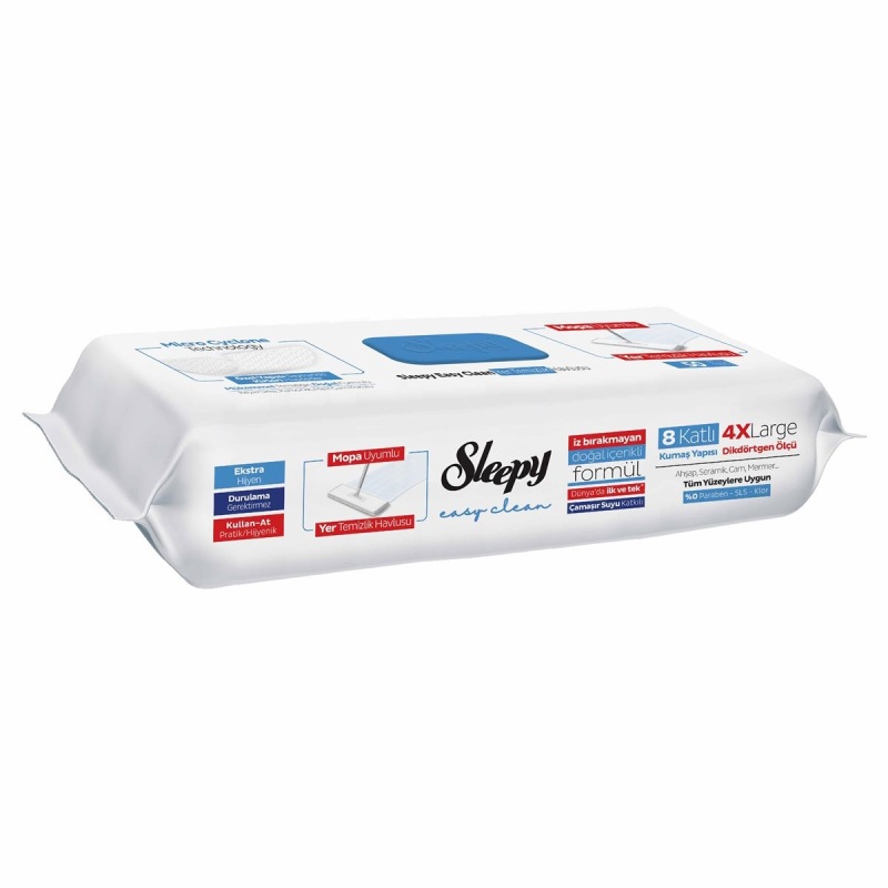 Sleepy Yer Temizlik Havlusu Mop Uyumlu 50 Adet Çamaşır Suyu - 3