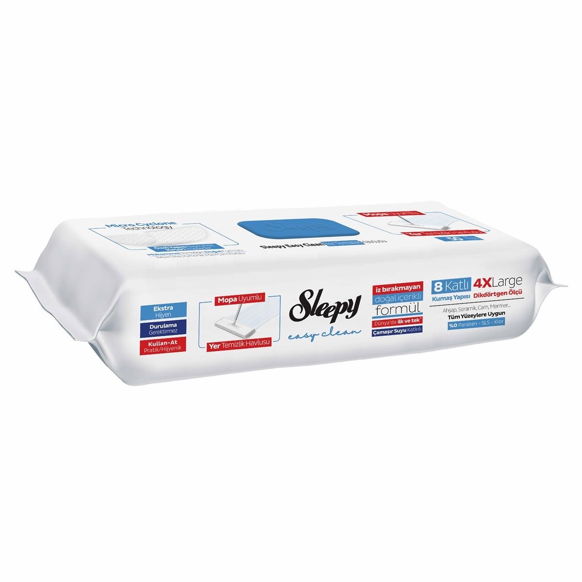 Sleepy Yer Temizlik Havlusu Mop Uyumlu 50 Adet Çamaşır Suyu - 3