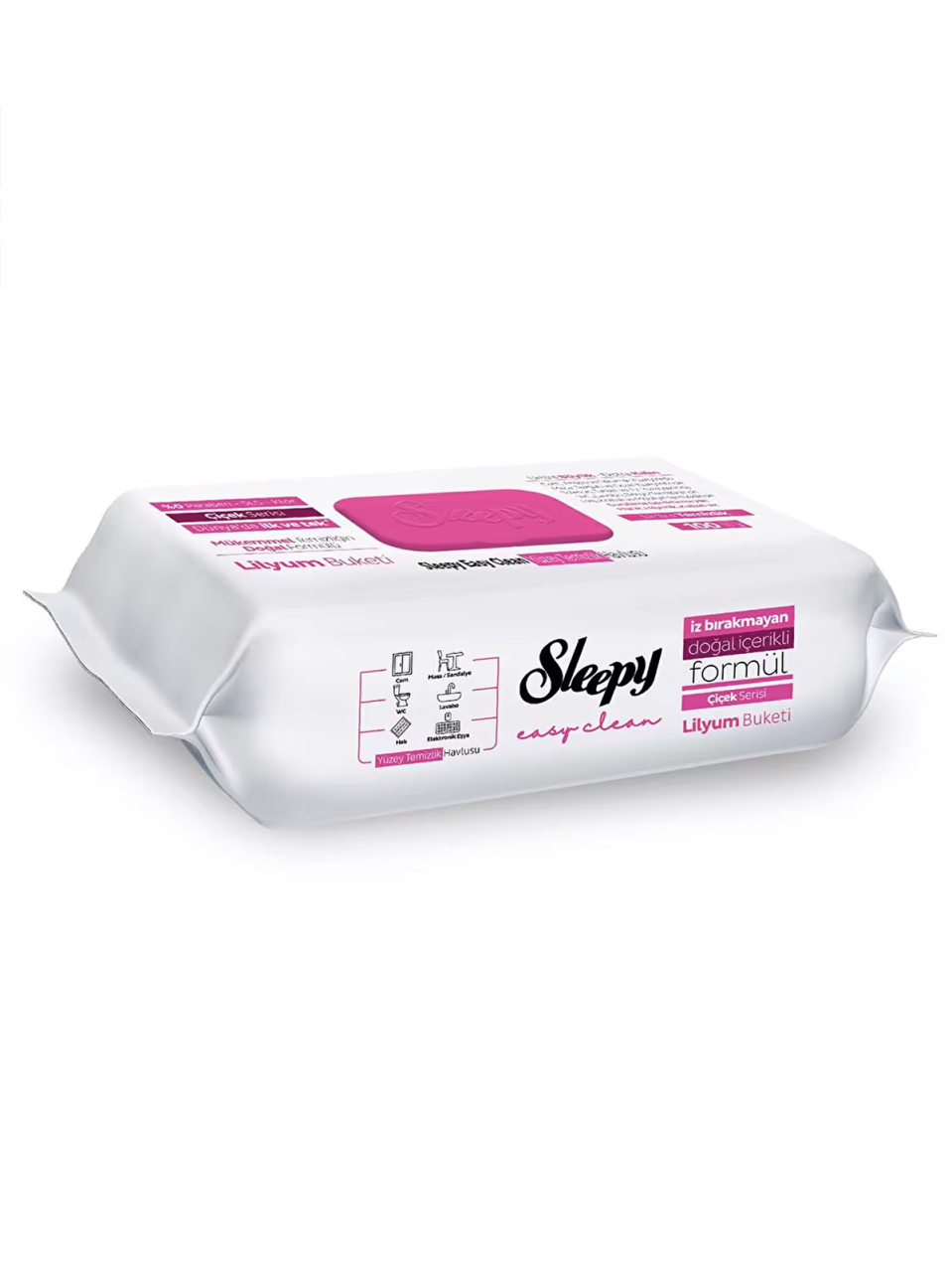 Sleepy Yüzey Temizlik Havlusu 100 Adet Lilyum Pembe - 1