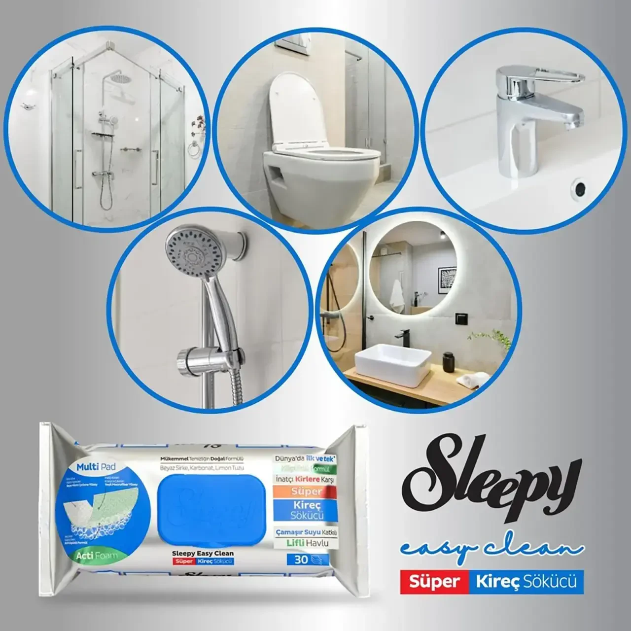 Sleepy Yüzey Temizlik Havlusu 30 Adet Kireç Çözücü - 5