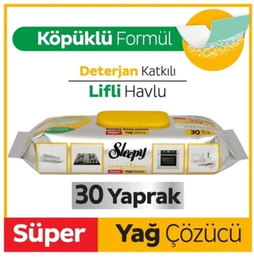 Sleepy Yüzey Temizlik Havlusu 30 Adet Yağ Çözücü - 2