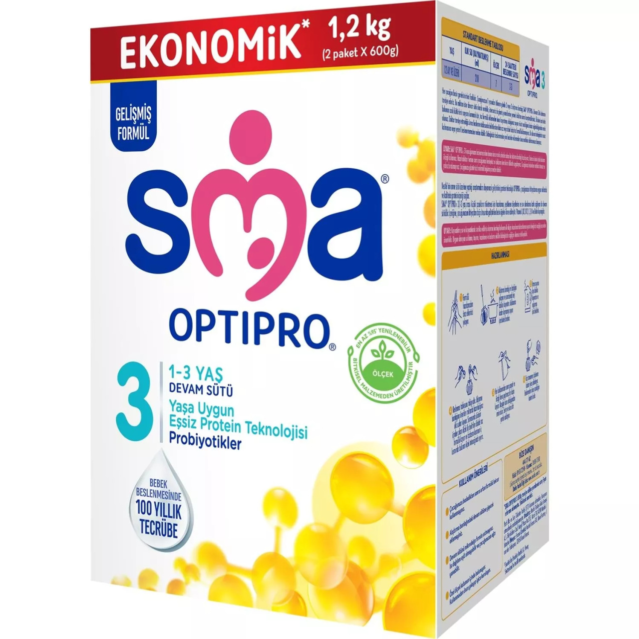 SMA Optipro Probiyotik 3 Bebek Devam Sütü 1-3 Yaş 1200 Gr - 1