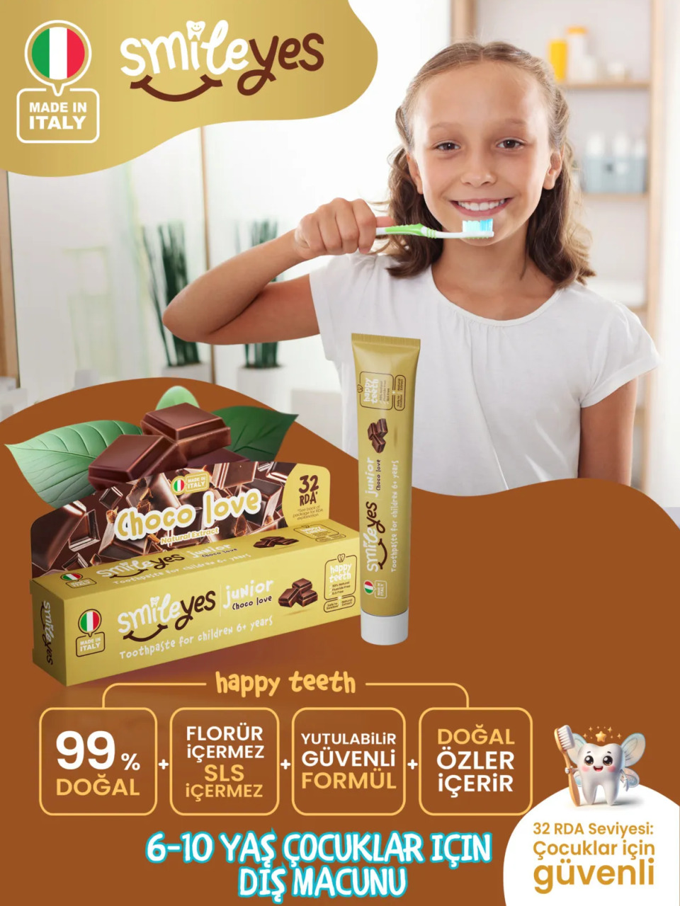 Smileyes Junior Diş Macunu 6+ Yaş 50 ml Choco Love - 1