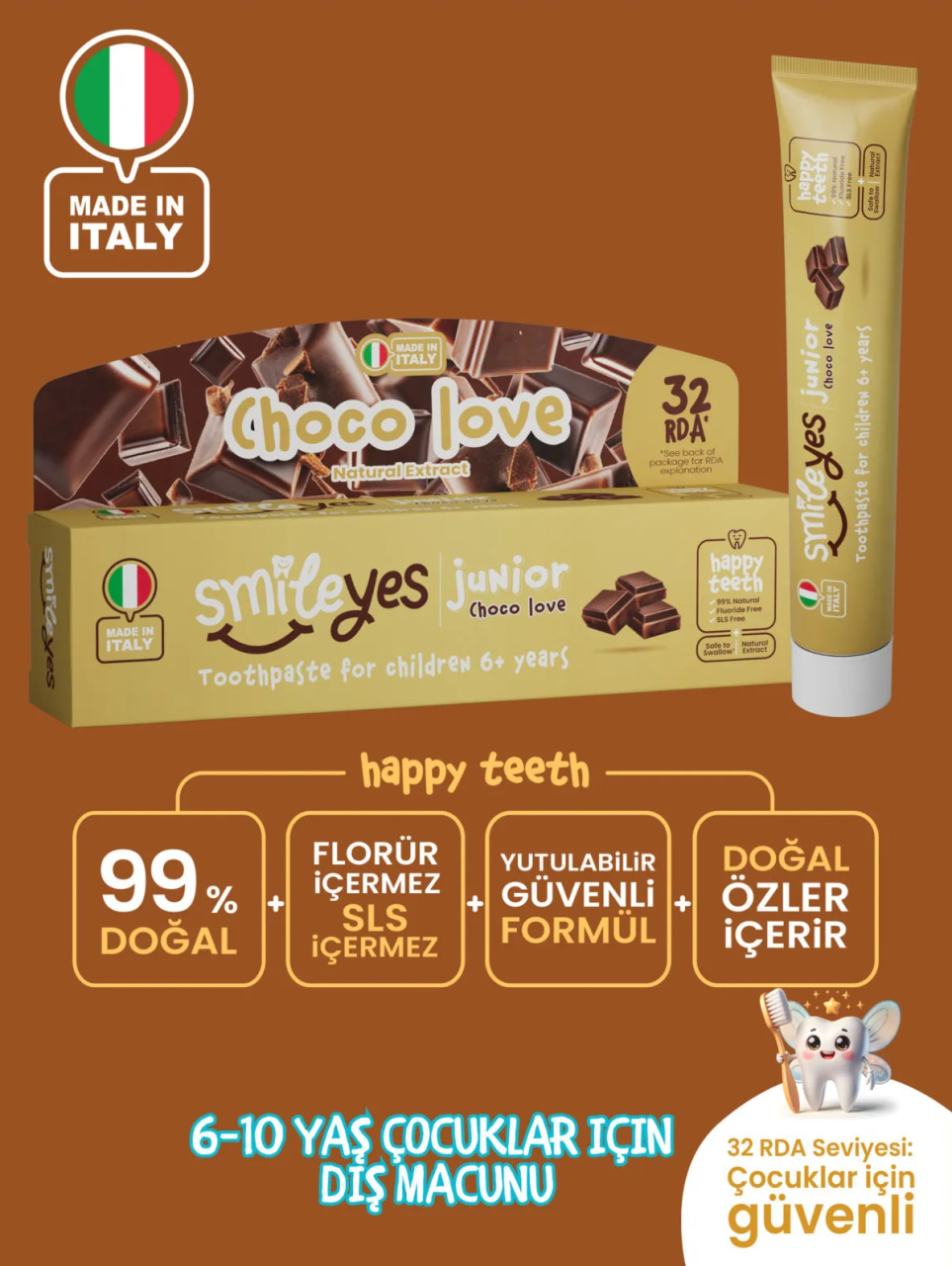 Smileyes Junior Diş Macunu 6+ Yaş 50 ml Choco Love - 3