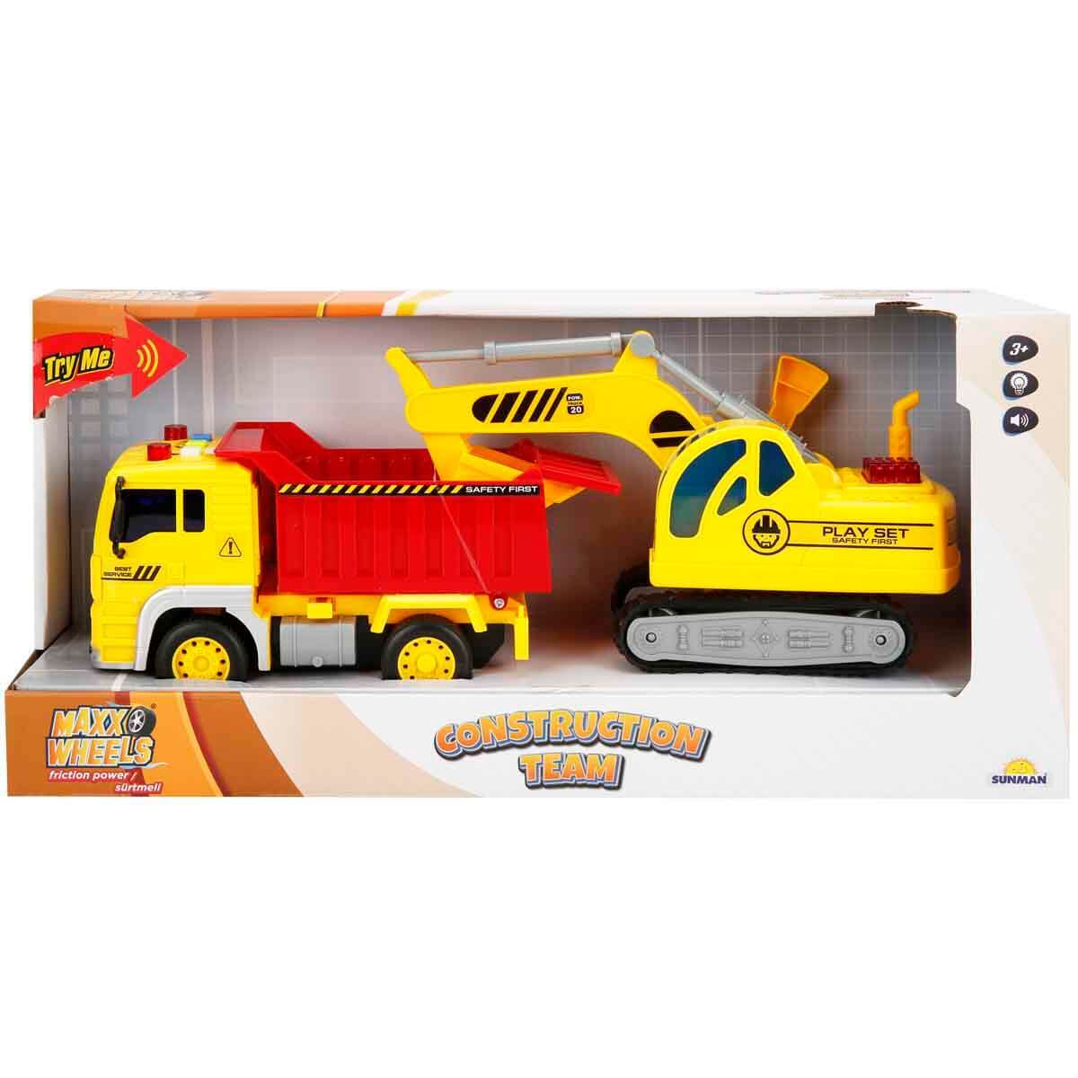 Sunman 1:20 Maxx Wheels Sesli ve Işıklı İnşaat Oyun Seti - 3