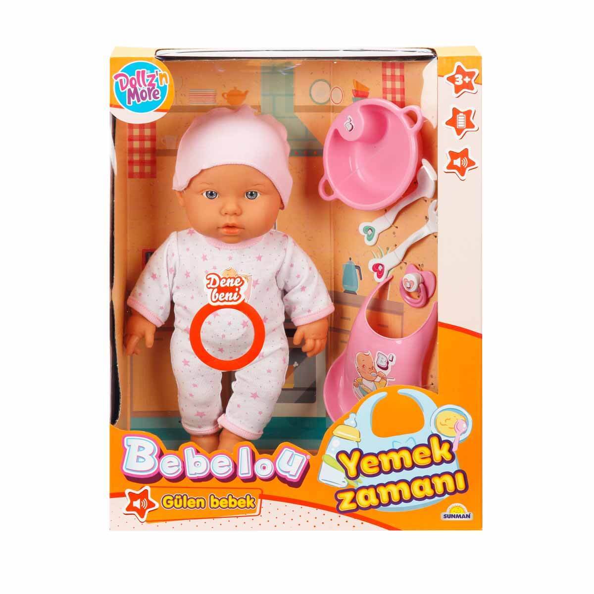 Sunman Bebelou Yemek Zamanı Sesli Bebek Seti 35 Cm 30021 - 1