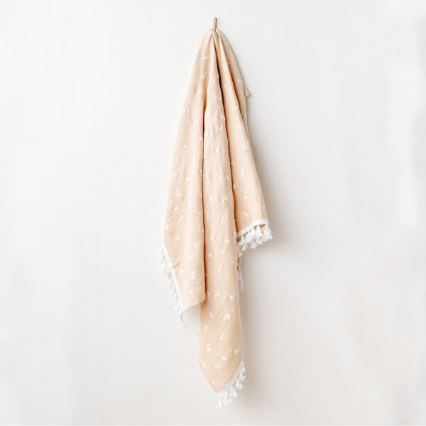 Andywawa AC24513 Müslin Smil All Day 120x90 Bebek Battaniye Beige - Andywawa