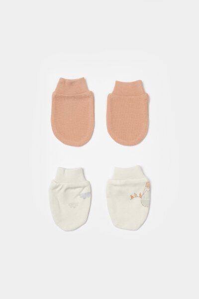 Bibaby Biorganic Teach Me 2'Li Bebe Eldiven 72240 Red - 1