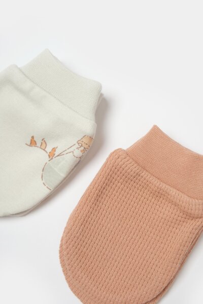 Bibaby Biorganic Teach Me 2'Li Bebe Eldiven 72240 Red - 2