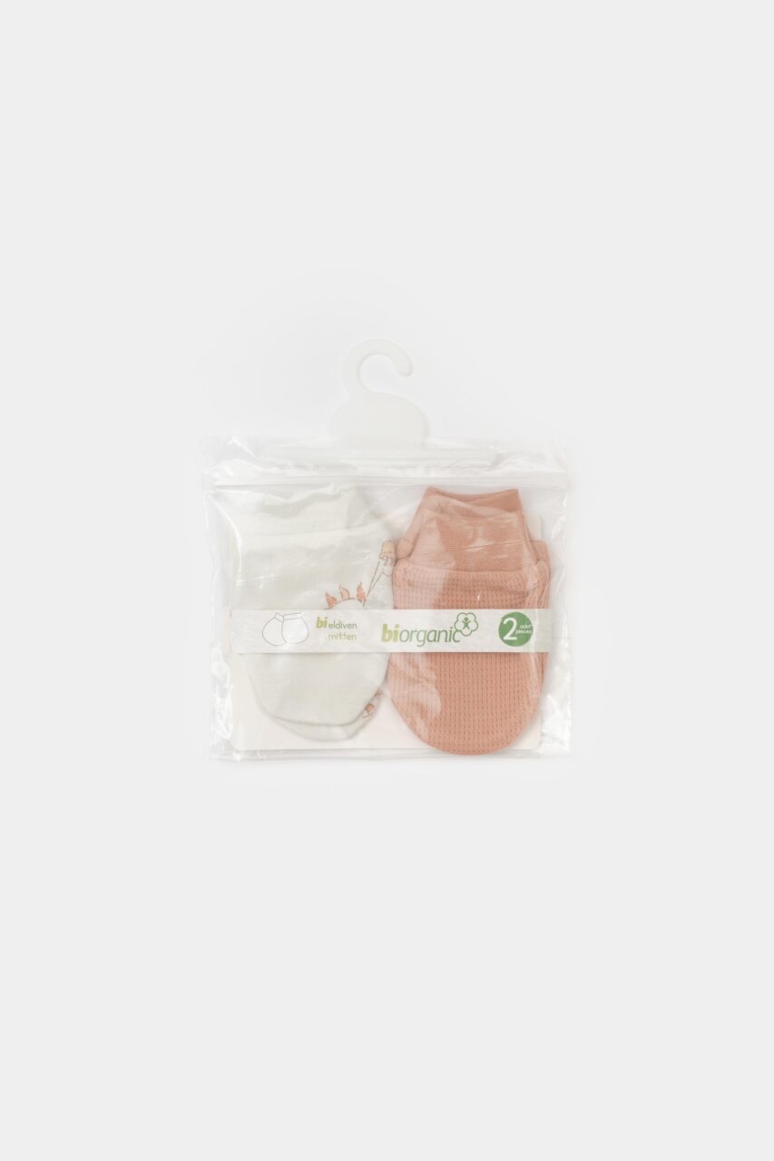 Bibaby Biorganic Teach Me 2'Li Bebe Eldiven 72240 Red - 5