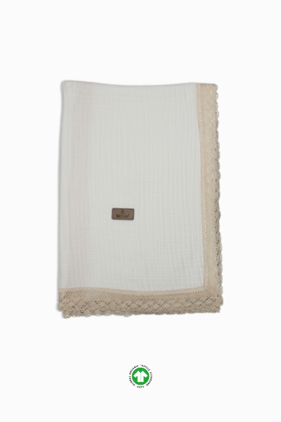 Bistyle Organik Müslin 80x90 Fistolu Battaniye 70112 Ekru - Bistyle