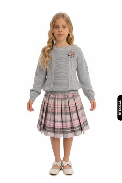 فستان بناتي من عمر 8 إلى 12 سنة 4069 - Top Teens