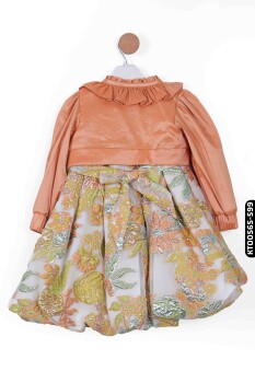 Tüllü Büzgülü Süzene nakışlı Fırfırlı Kız Çocuk Elbise 9-24 Ay 1500 - 2