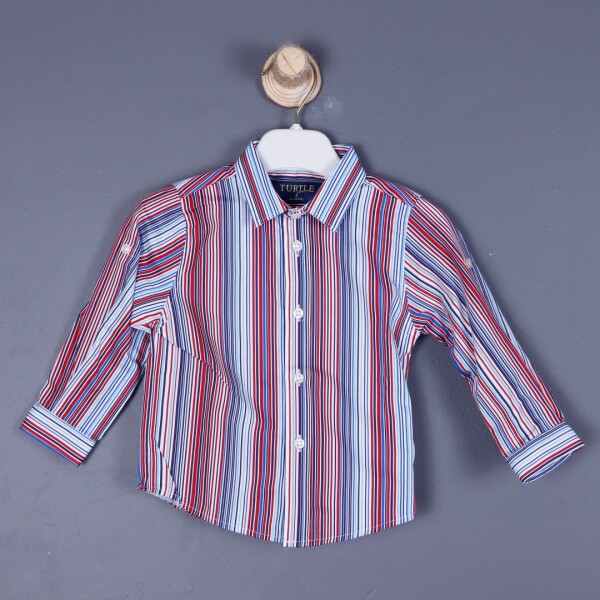 Erkek Gömlek 6ay - 5yaş Kırmız - Lacivert - TURTLE
