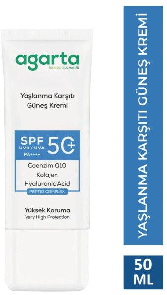 Agarta Doğal Güneş Kremi Yaşlanma Karşıtı 50 SPF 50 ml - Agarta