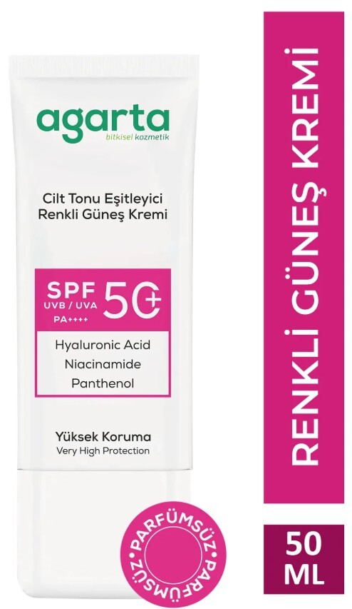 Agarta Doğal Güneş Kremi Cilt Tonu Eşitleyici Renkli 50 SPF 50 ml - 1