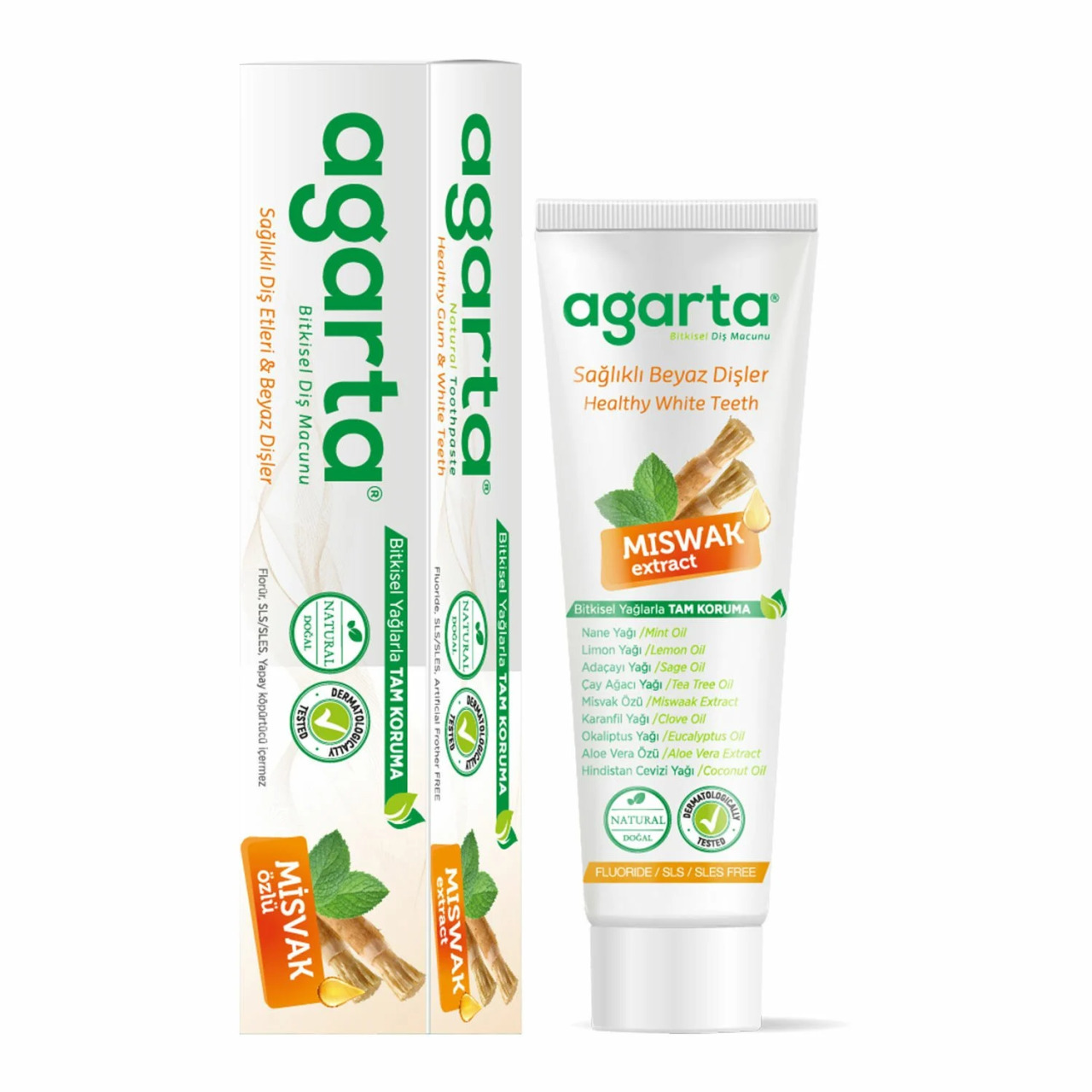 معجون أسنان أغارتا الطبيعي 100 مل مع خلاصة المسواك - 1