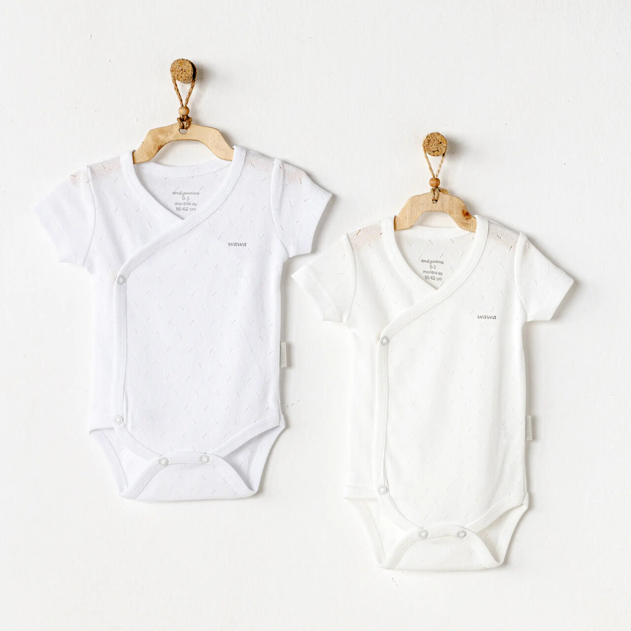 Andywawa AC25555 Jacquard Basic 2'Li Zıbın Body Ecru White - 1