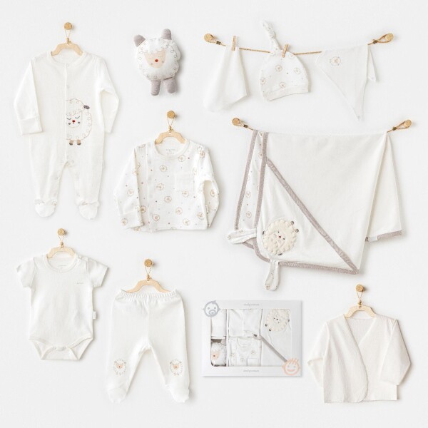 Andywawa AC25561 Newborn Set Tinny Ships 10'Lu Hastane Çıkışı Ekru - Andywawa
