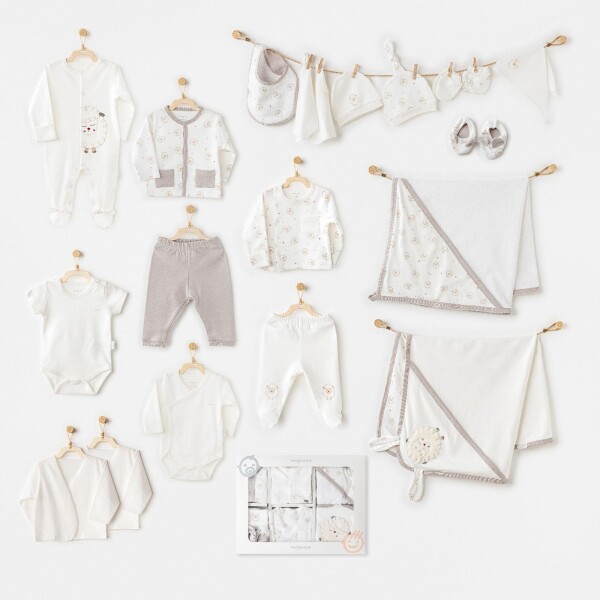 Andywawa AC25562 Newborn Set Tinny Ships 20'Li Hastane Çıkışı Ekru - Andywawa