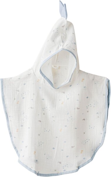 Andywawa AC25612 Ocean İs My Happy Place Müslin Panço White - Andywawa