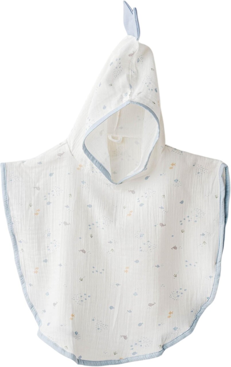 Andywawa AC25612 Ocean İs My Happy Place Müslin Panço White - 1