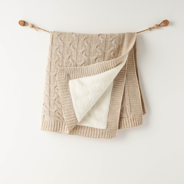 Andywawa AC26340 Triko Battaniye Beige Melange - Andywawa