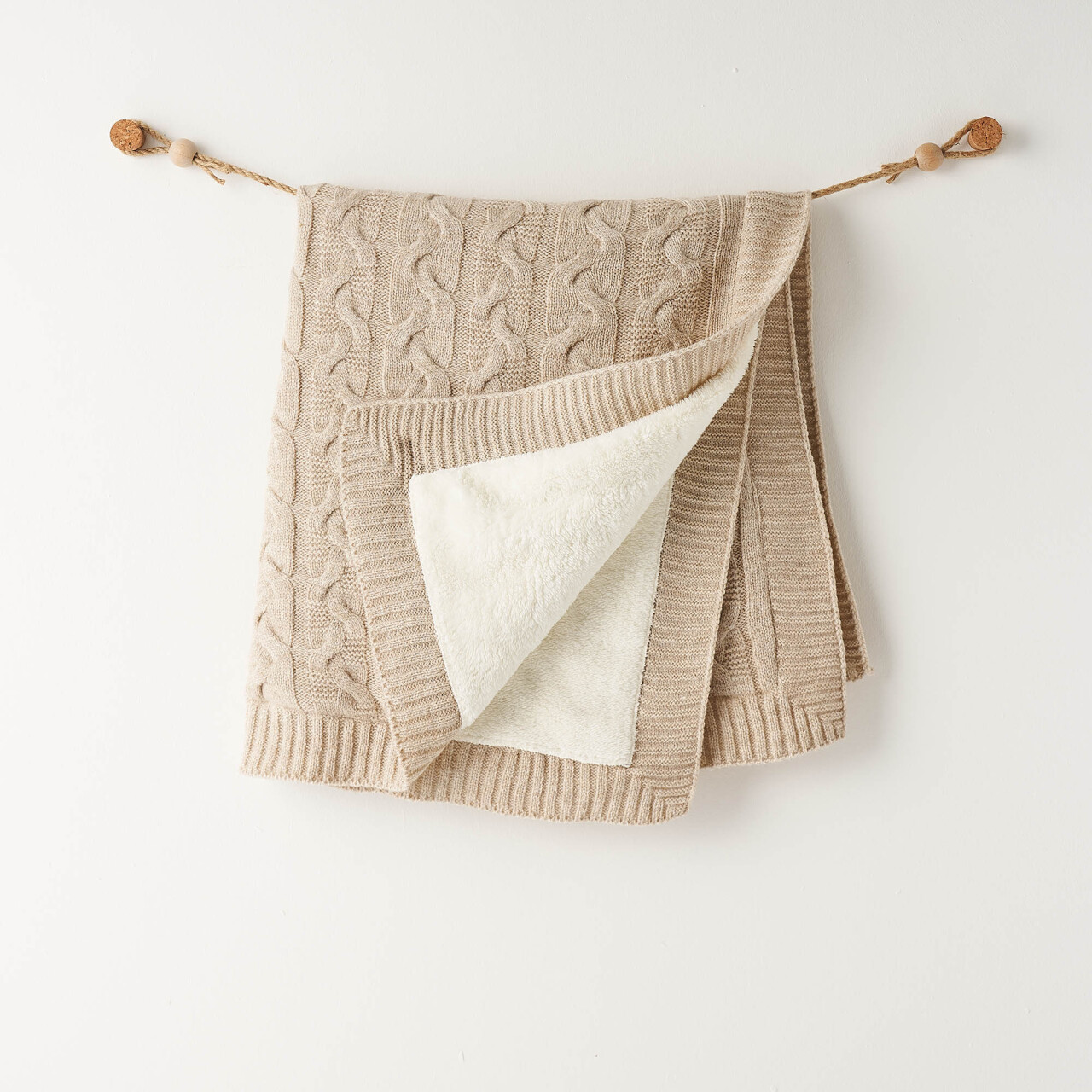 Andywawa AC26340 Triko Battaniye Beige Melange - 1