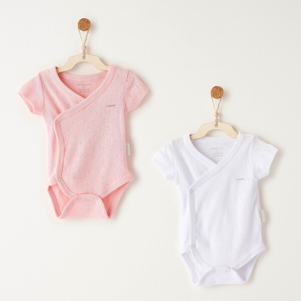 Andywawa AC25555 Jacquard Basic 2'Li Zıbın Body Dark Pink White - Andywawa