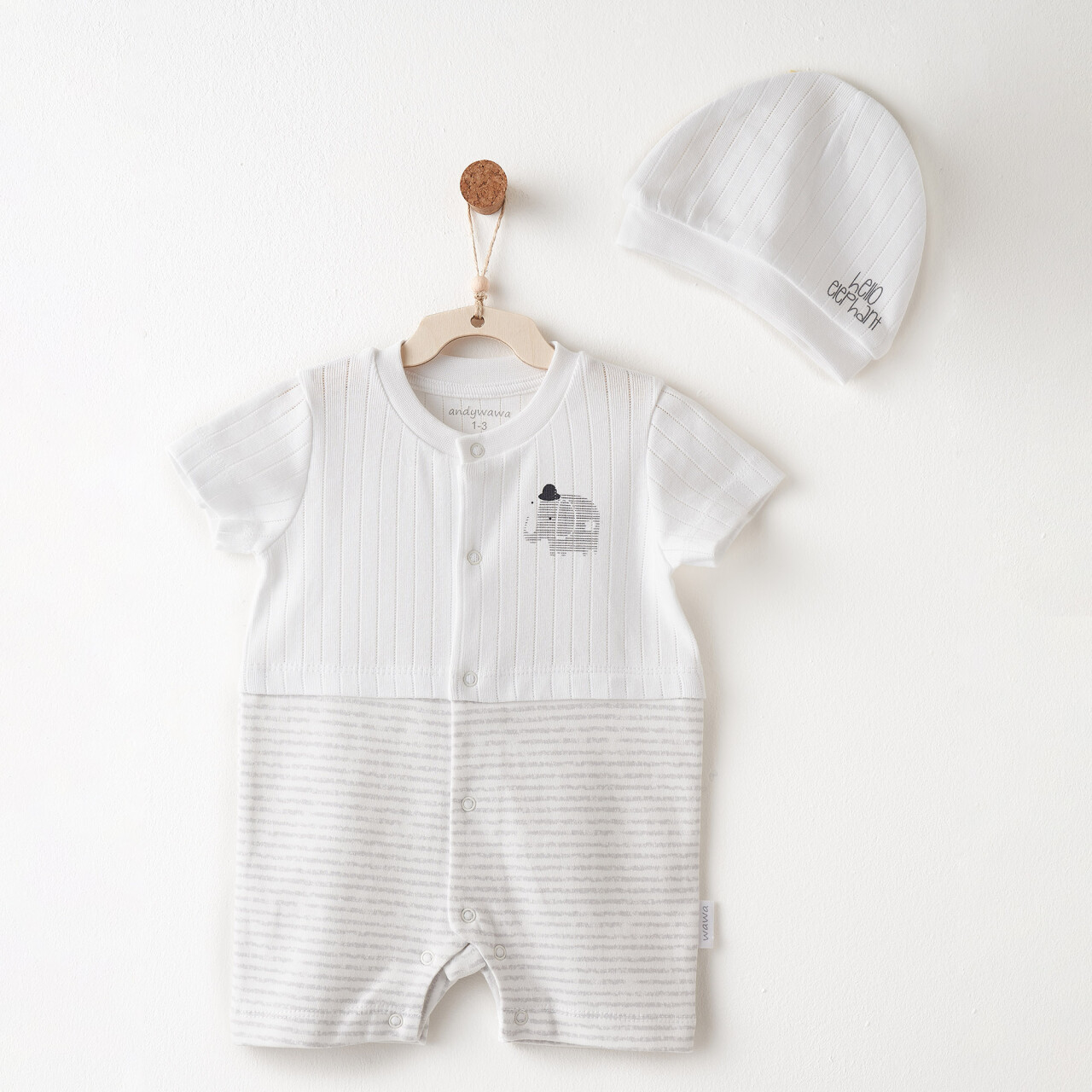 Andywawa AC26591 Hello Elephant Tulum Takım White - 1