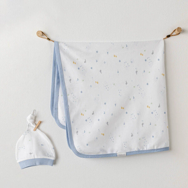 Andywawa AC25606 My Happy Place Battaniye Şapka Takım White - Andywawa