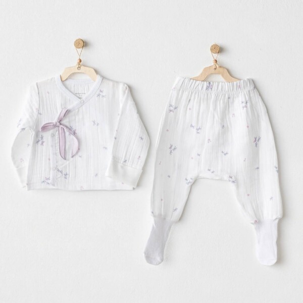 Andywawa AC25584 Magical Butterfly Müslin 2'Li Zıbın Takım White - Andywawa