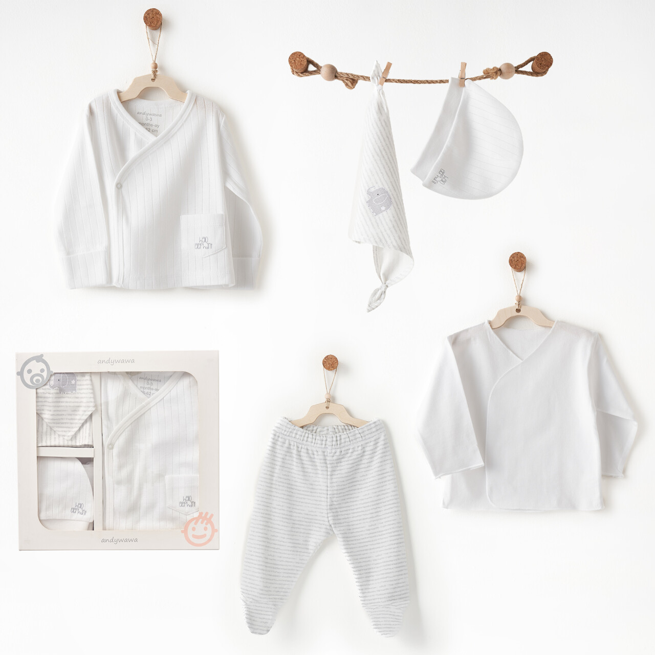 Andywawa AC26580 Hello Elephant 5li Hastane Çıkışı White - 1