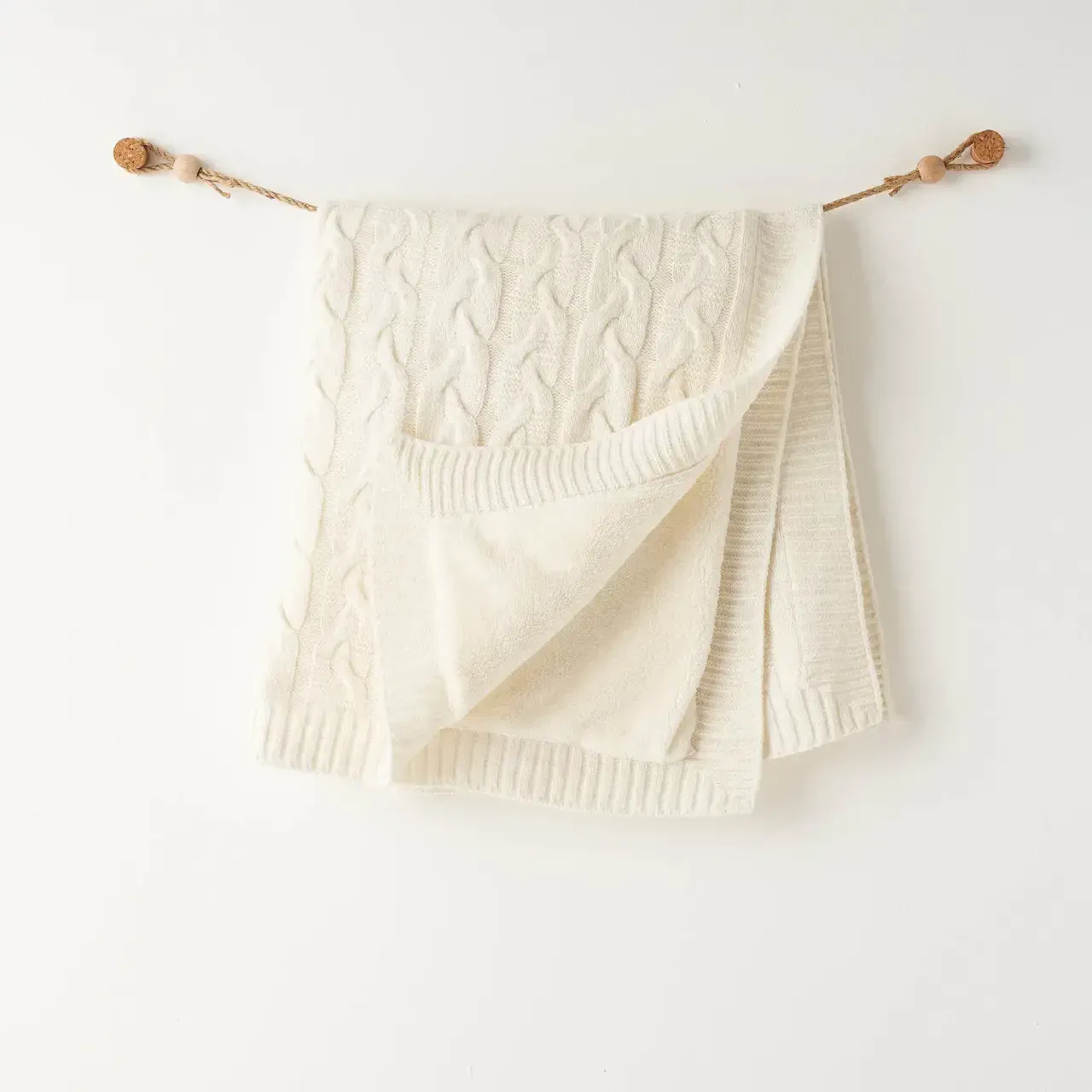 Andywawa AC26340 Triko Battaniye Ekru - 1