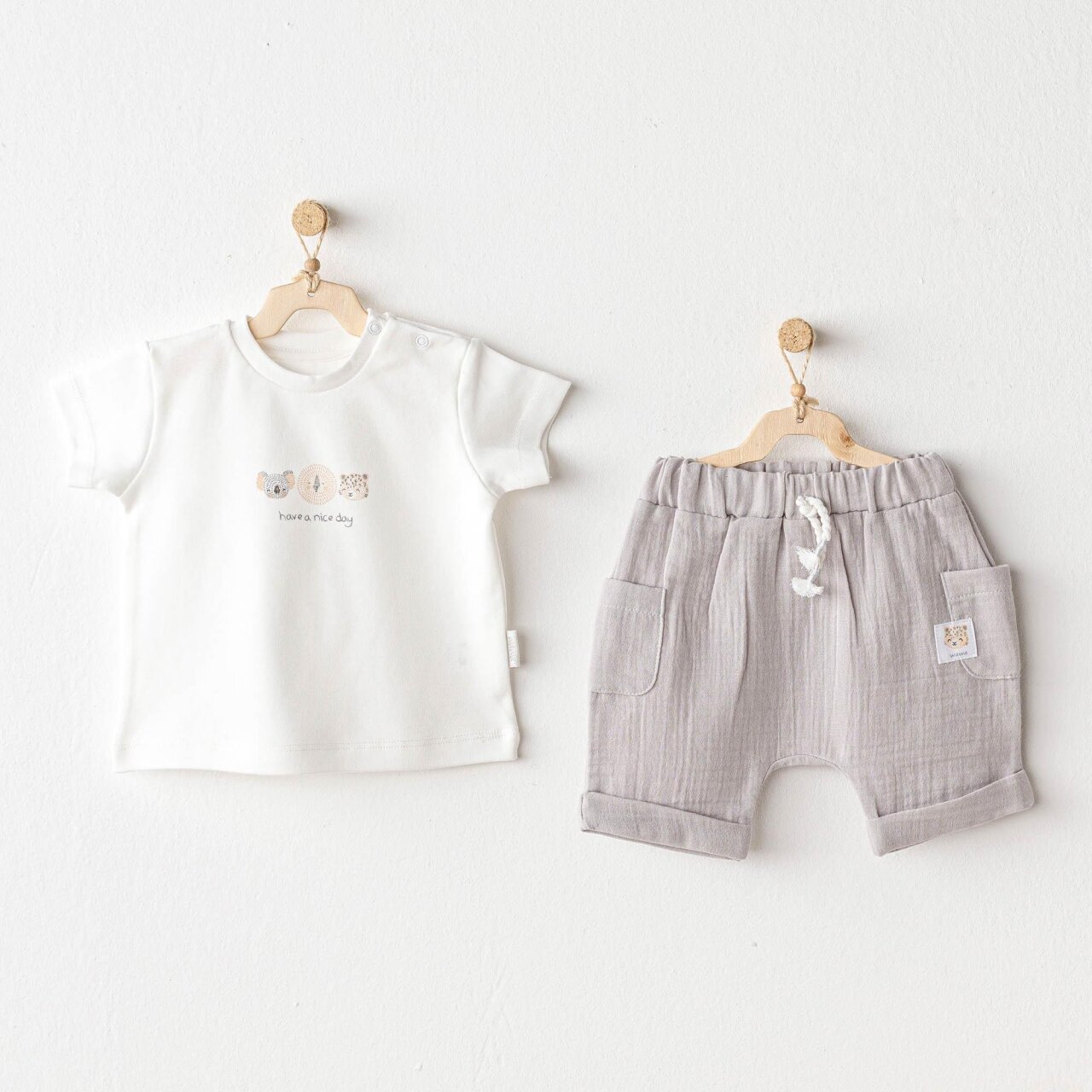 Andywawa AC25847 Happy Animals 2'Li Bebek Takım Grey - 1