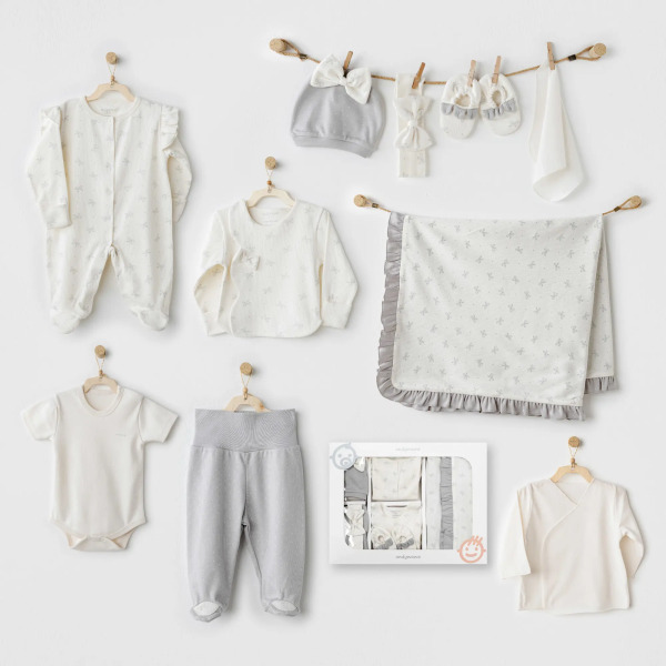 Andywawa AC26251 Baby Bow Bliss 10'lu Hastane Çıkışı Ekru - Andywawa