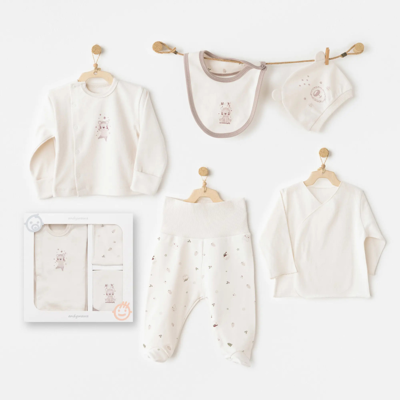 Andywawa AC26180 My 1 St Wardrobe 5'li Hastane Çıkışı Ekru - 1