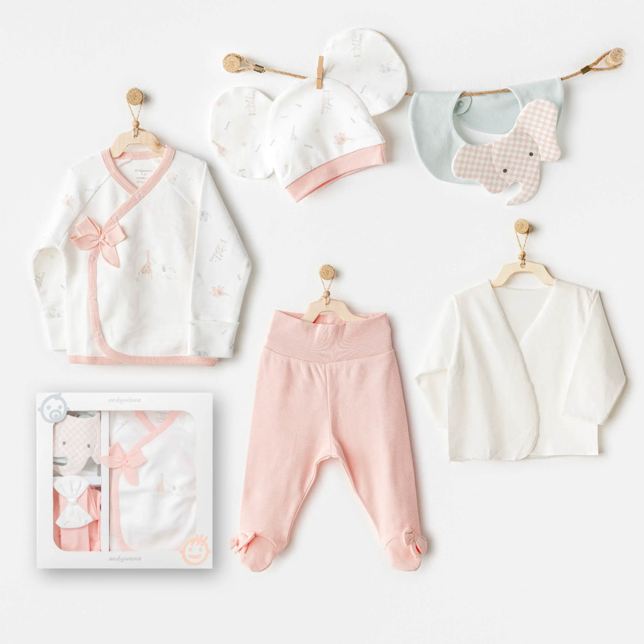 طقم أنديواوا AC25500 لوف فاميلي المكون من 5 قطع لتجهيز المرضى عند الخروج من المستشفى، لون بيج فاتح - 1