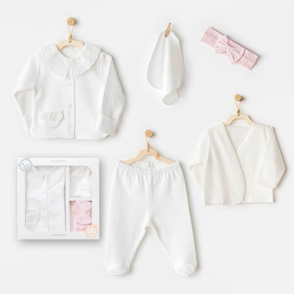 Andywawa AC25650 Cuddly Bunny Bear 5'Li Hastane Çıkışı Ecru Pink - Andywawa