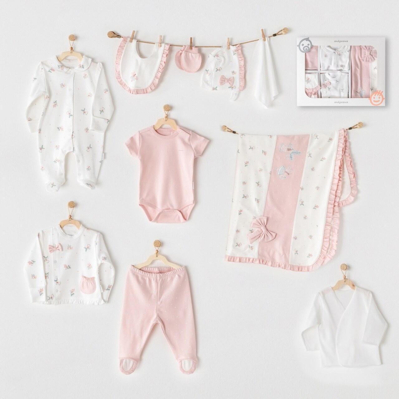 مجموعة أنديواوا AC25961 فيري المكونة من 10 قطع لتجهيز المرضى عند خروجهم من المستشفى، لون وردي - 1