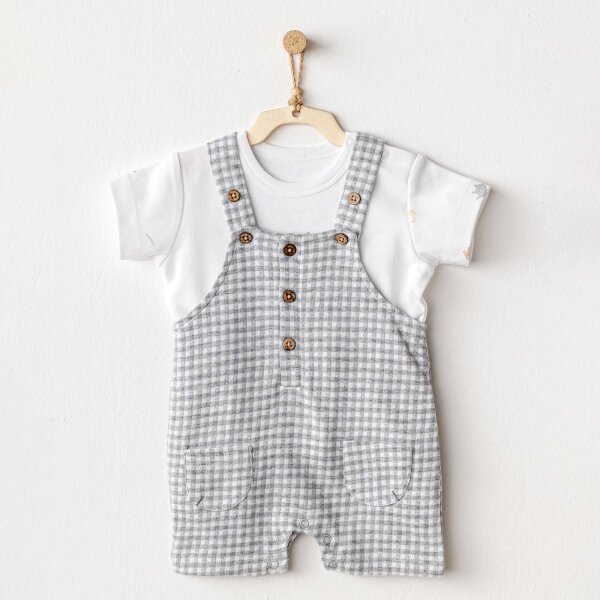 Andywawa AC25804 Jumpsuit Set Little King Salopet Takım Grey - Andywawa