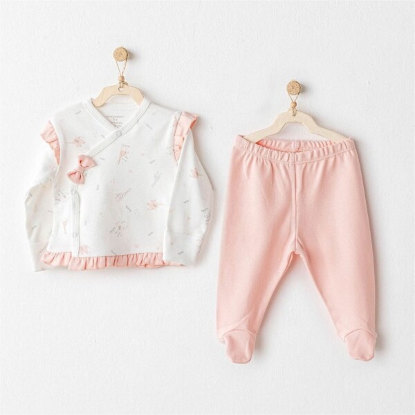 Andywawa AC25508 Sıde Snap Set Love Family 2'Li Zıbın Set Salmon - Andywawa