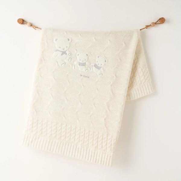 Andywawa AC26341 Triko Battaniye 85x100 Ekru - Andywawa